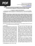 Bit Error Rate Analysis of Different Digital Modulation Schemes in Orthogonal Frequency Division Multiplexing Systems