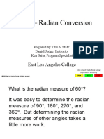 Degree - Radian Conversion: East Los Angeles College