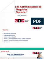 Integrador A La Administración de Negocios Semana 1: Ciclo: Marzo 2021