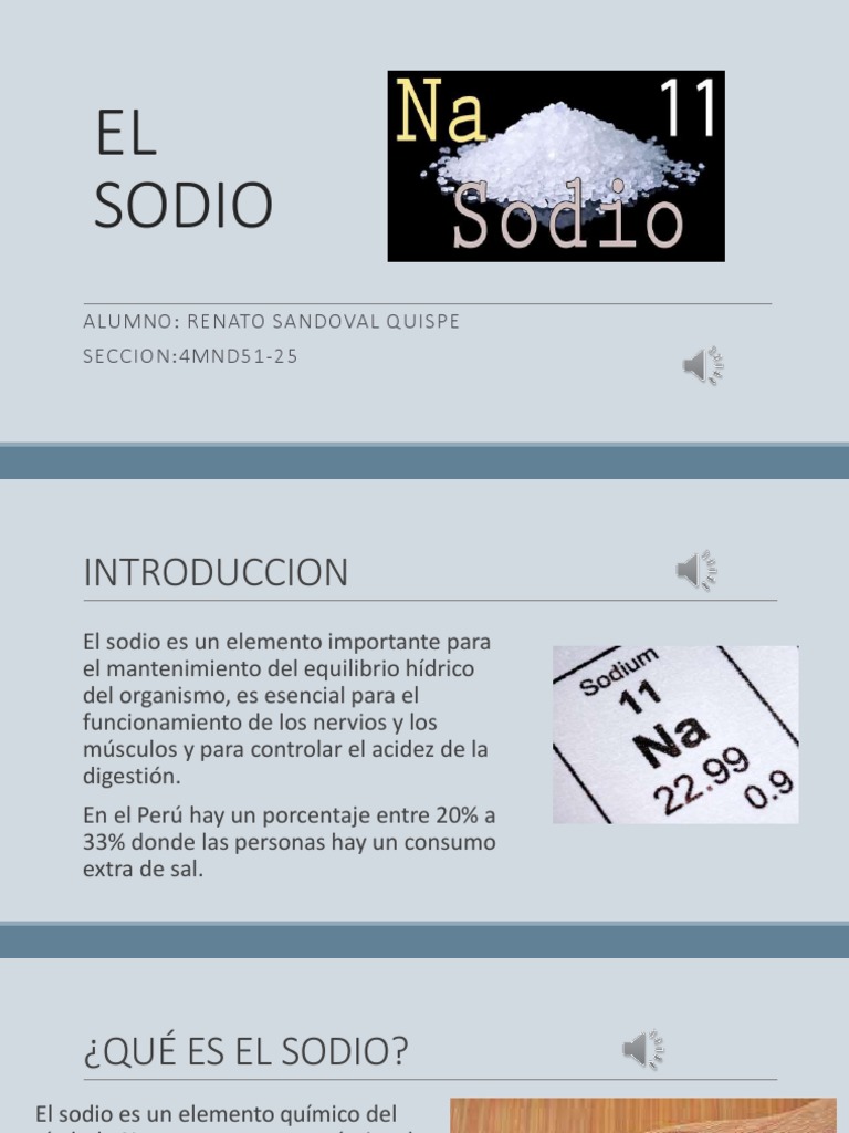 Funciones del sodio en el organismo | PDF | Sodio | Especialidades Medicas
