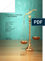 Group C Written Report Legal Foundation