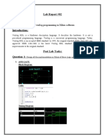 Lab Report #02 Objective:: To Understand Basics of Verilog Programming in Xilinx Software