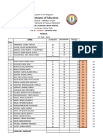 Department of Education: Pagbasa S.Y. 2020 - 2021 Name 1st Quarter 2nd Quarter Average TVL 12 - Grading Sheet