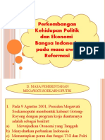 Lanjutan Perkembangan Kehidupan Politik Dan Ekonomi Masa Reformasi