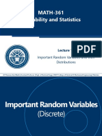 Week 6 - Important Random Variables and Their Distributions