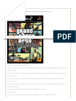 Códigos Grand Theft Auto San Andreas Play Station 2, PDF