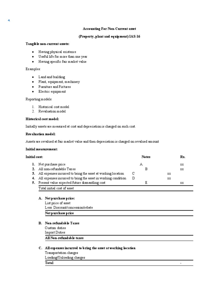 NonCurrent Assets PDF Depreciation Balance Sheet