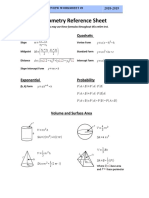 Geometry Reference Sheet: Linear Quadratic