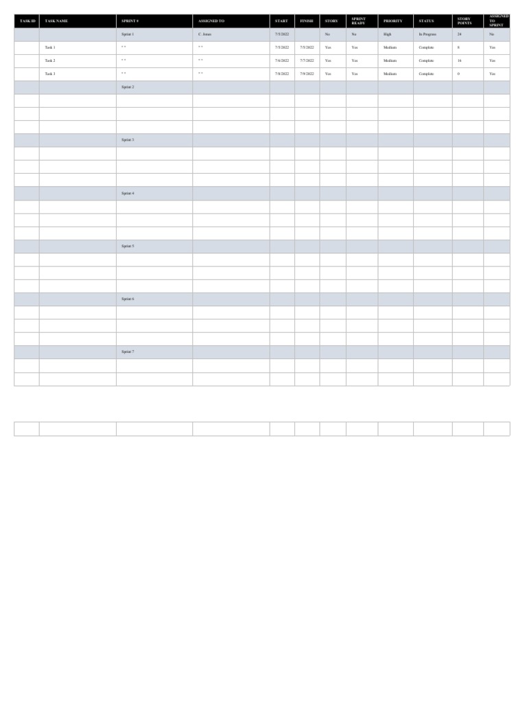 Sprint Task Management Overview | PDF