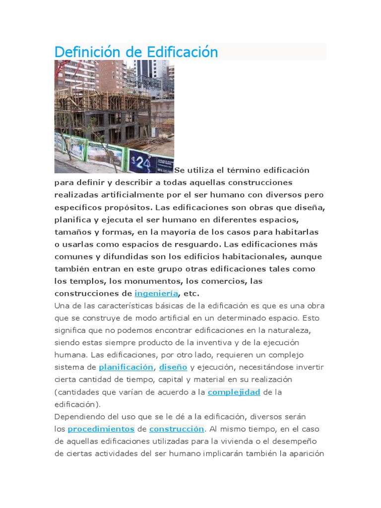 Definición y Tipos de Edificación | PDF