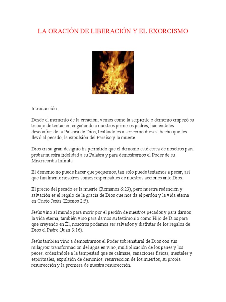La Oración de Liberación y El Exorcismo | PDF | Demonios | Exorcismo