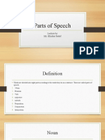 Parts of Speech: Lecture by Ms. Khishar Sadaf