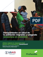 Desigualdades en salud de la población migrante y refugiada venezolana en Colombia