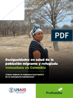 Desigualdades en Salud de La Población Migrante y Refugiada Venezolana en Colombia - Informe Completo