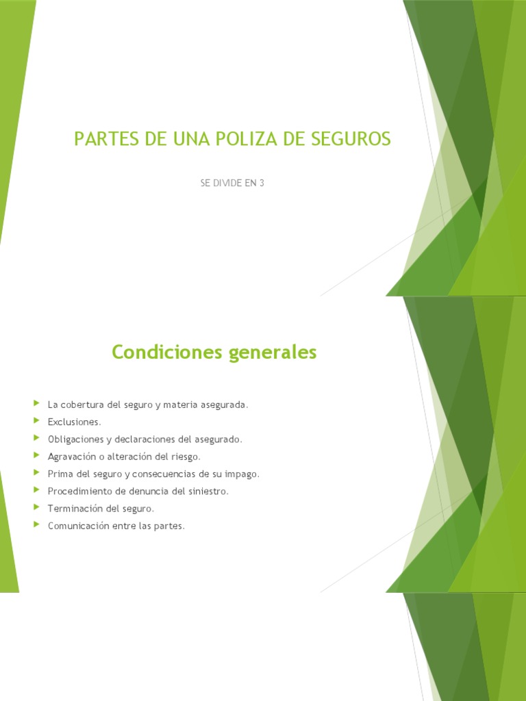 Partes de Una Poliza de Seguros | PDF | Póliza de seguros | Seguro