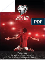 Fixture List European Qualifiers 2020-2022 FIFA World Cup Preliminary Competition