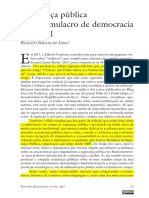 Artigo - Renato Sérgio de Lima - Segurança Pública como simulacro de democracia no Brasil