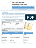 First Stage: Analysis: Resultados de Aprendizaje / Learning Results