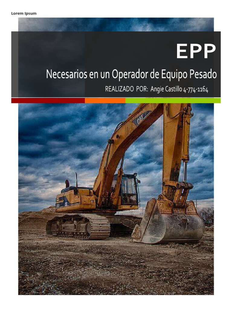 EPP Operador de Equipo Pesado ANGIE CASTILLO | PDF | Seguridad y salud ...