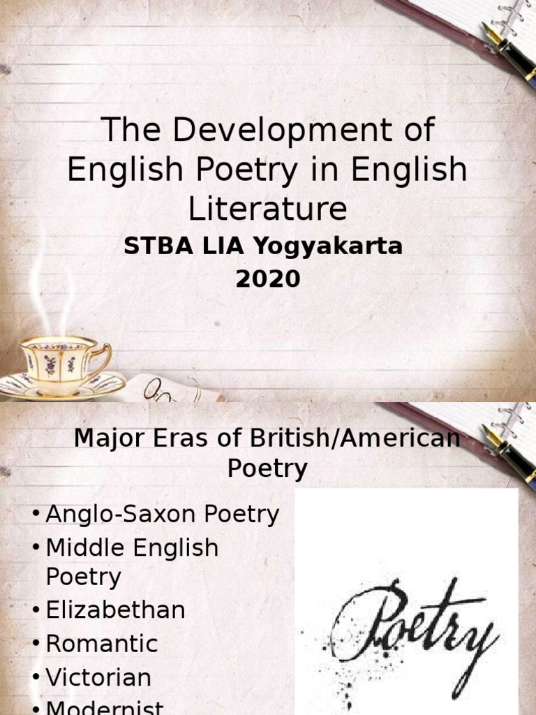 The Development of English Poetry in English Literature: STBA LIA ...