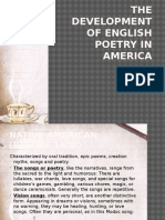 The Development of English Poetry in America