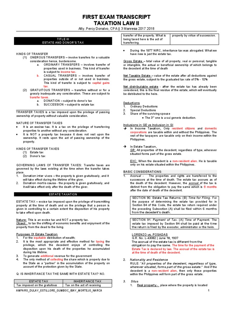 Tax 2 TSN PDF Estate Tax In The United States Inheritance Tax