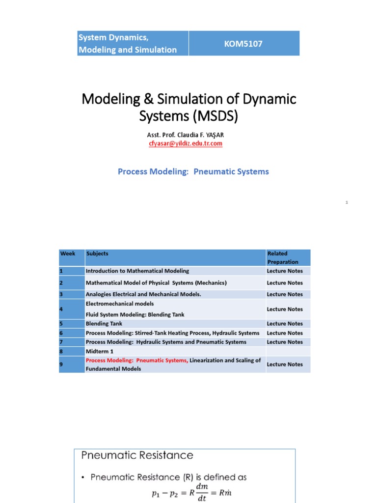 Pneumatic Systems Process Modeling Guide | PDF | Fluid Dynamics | Gases