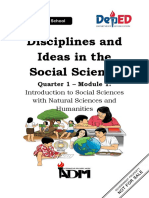 DISS - Mod1 - Introduction To Social Sciences With Natural Sciences and Humanities