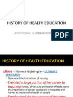 Additional Info - History of Health Education