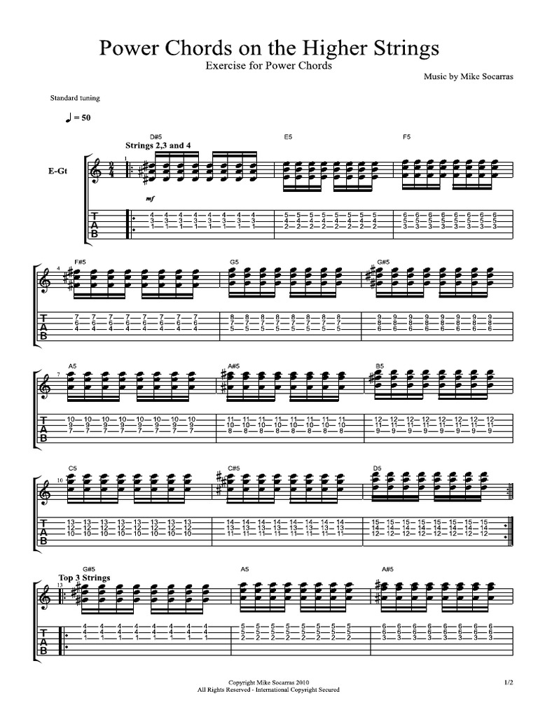 Power Chords On The High Strings PDF