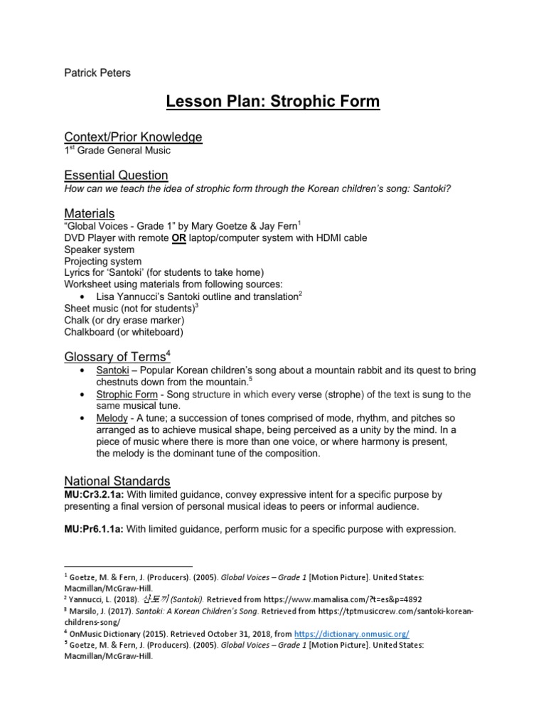 Teaching Strophic Form with Santoki | PDF | Songs | Song Structure