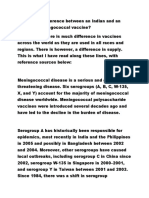 What Is The Difference Between An Indian and An Imported Meningococcal Vaccine