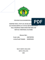 FTIIFEST2021 - Farah Aulia - Ekspor Nesia - Inovasi Aplikasi Pelatihan Dan Pendampingan Untuk Meningkatkan Nilai Ekspor UMKM Industri Kreatif Menuju Indonesia Mandiri - MAN 2 Kota Malang