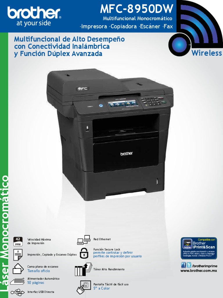 Brother MFC8950DW Características PDF