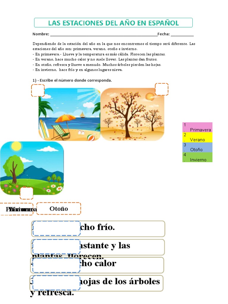 Las Estaciones Del Año Adaptada | PDF