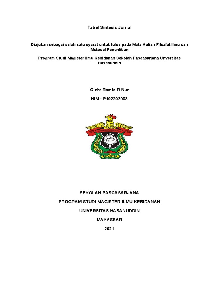 Ramla r nur p102202003 tabel sintesis jurnal pdf
