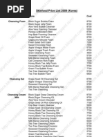 Download Skinfood Pricelist Korea 2009 by Lam Chun Lok SN50021330 doc pdf