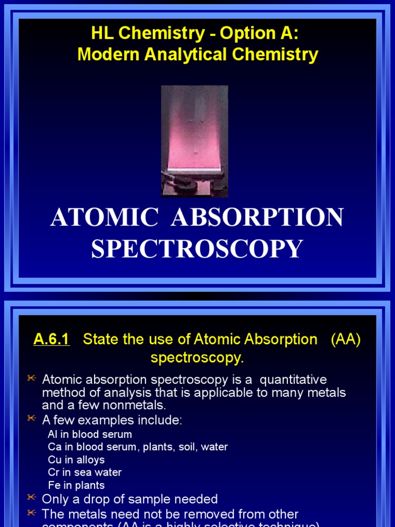 Atomic Absorption Spectroscopy Guide | PDF | Atomic Absorption ...