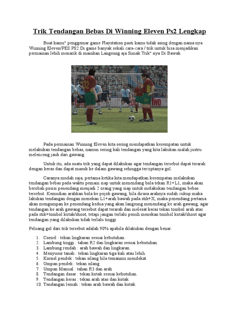 Trik Tendangan Bebas Di Winning Eleven P | PDF