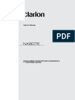 Clarion NX807E Owner's Manual En