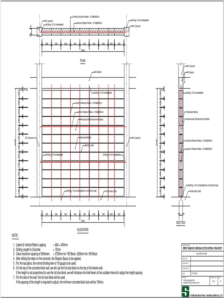 Typical Drawing For Concrete Block Installation (Rev03) PDF