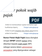 Nomor Pokok Wajib Pajak - Wikipedia Bahasa Indonesia, Ensiklopedia Bebas