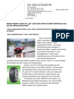 Nokian-Reifen erzielt mit „gut“ das beste Urteil im ADAC-Reifentest und bei der Stiftung Warentest / „Sehr ausgewogener Reifen, gut in allen sicherheitsrelevanten Disziplinen, Bestnote bei Nässe“ / „Sehr empfehlenswert“ in der „Auto Zeitung“