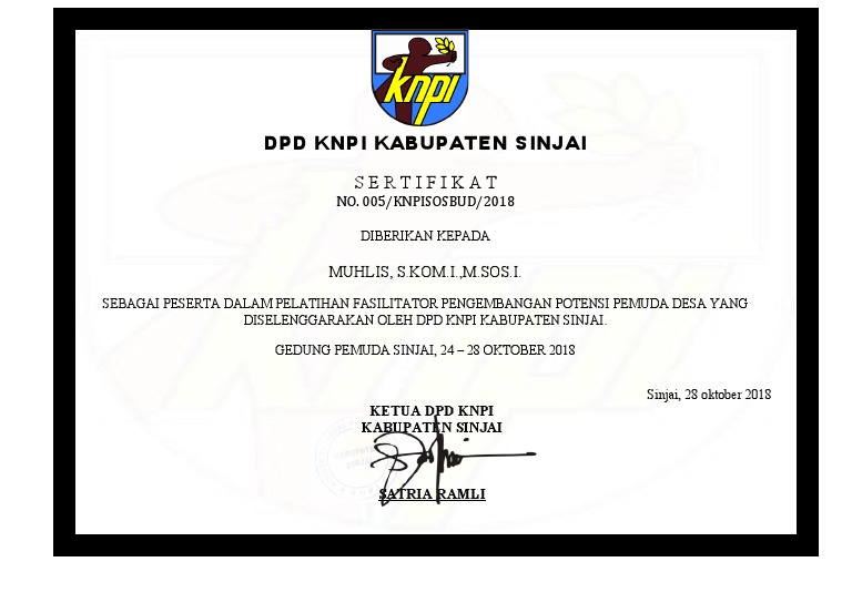 DPD Knpi Kabupaten Sin | PDF