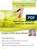 Kano's Model of Customer Satisfaction: Nikhil Kandwal 19020841022 Neeraj Garg 19020841021