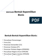 Bentuk-Bentuk Kepemilikan Bisnis