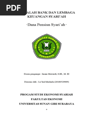Makalah Dana Pensiun Syariah Pdf