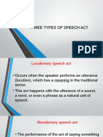 Three Types of Speech Act