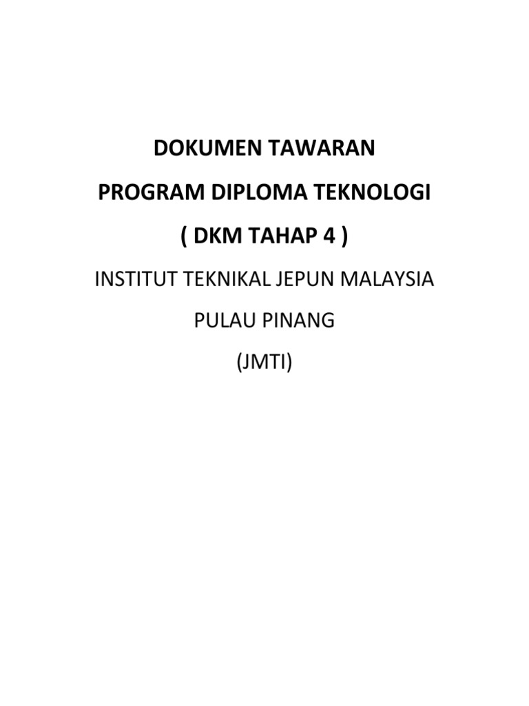 Jmti Dkm T4 Diploma Kemahiran Malaysia Pdf