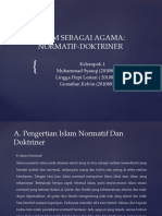 Islam Sebagai Agama: Normatif-Doktriner